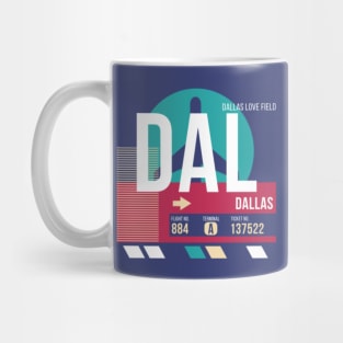 Dallas, Texas (DAL) Airport Code Baggage Tag Mug